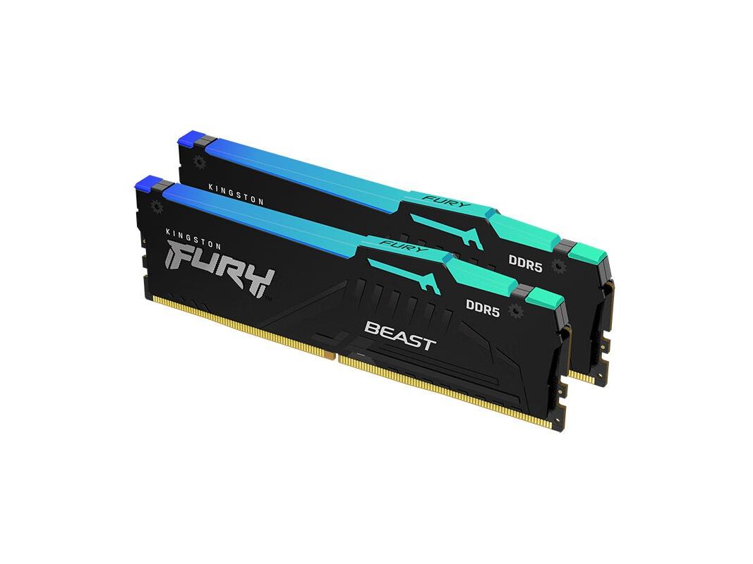 金士顿FURY Beast超级野兽 RGB DDR5 6400 64GB（2×32GB）黑